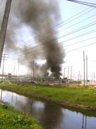 Smoke from an electrical plant